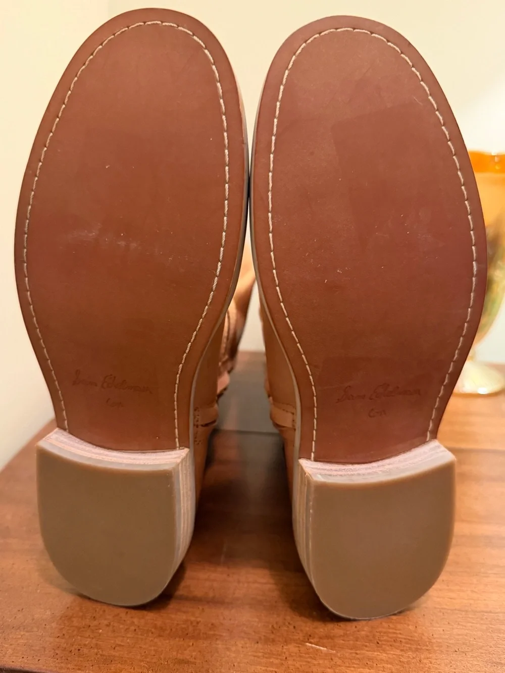 Sam Edelman Distressed Tan Leather Buckle Boots Sz 6.5